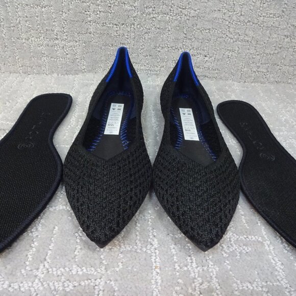 Rothy's The Point Honeycomb Black Flat Slip on Shoes Womens Size 8,9 - Picture 11 of 11